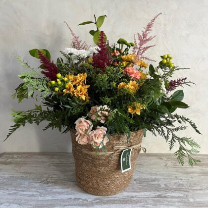 Centro rosas y margaritas