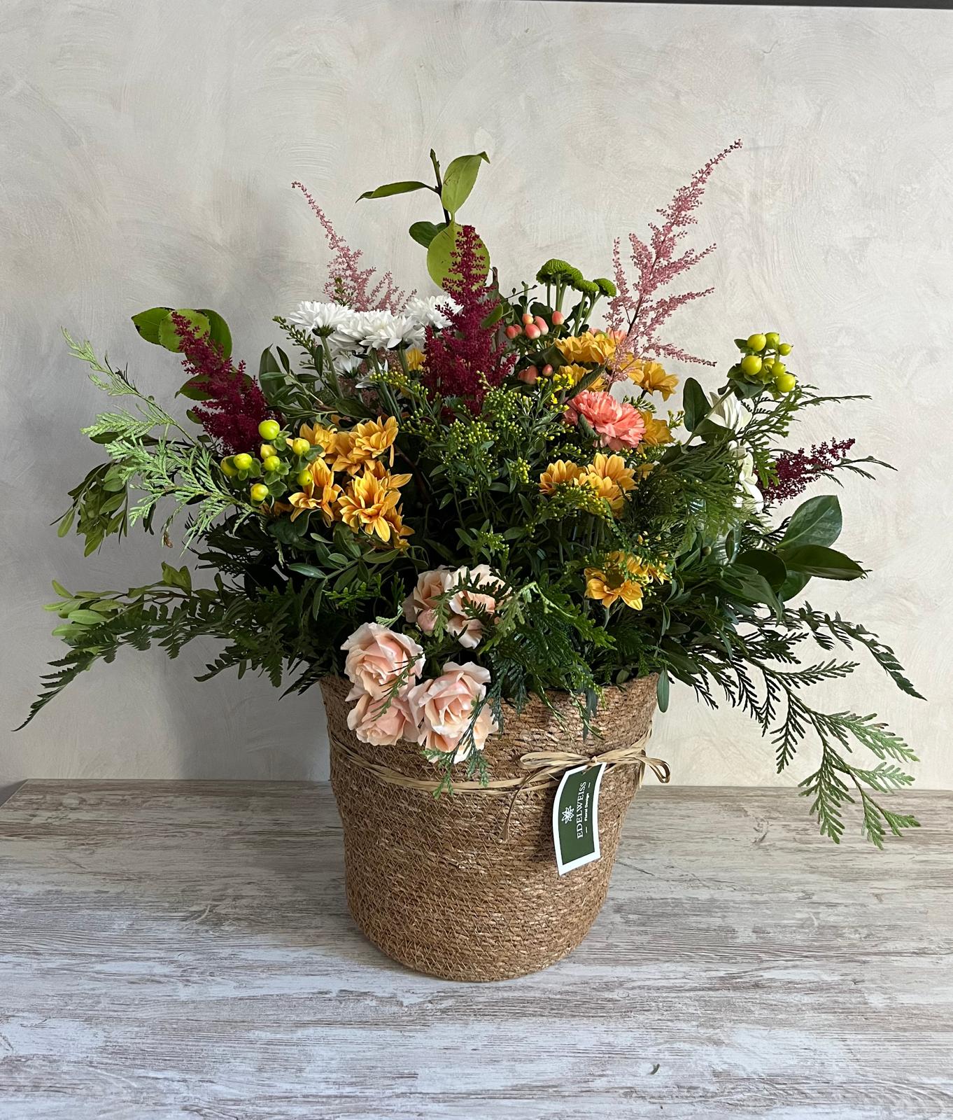 Centro rosas y margaritas