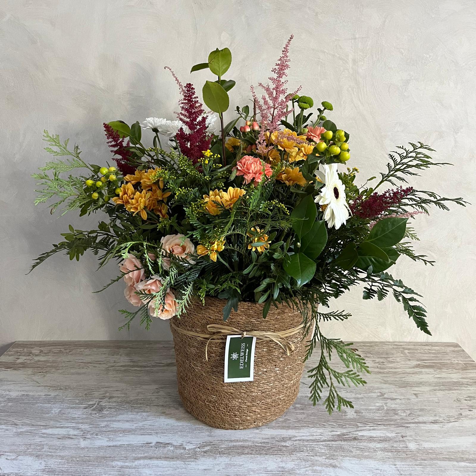 Centro rosas y margaritas